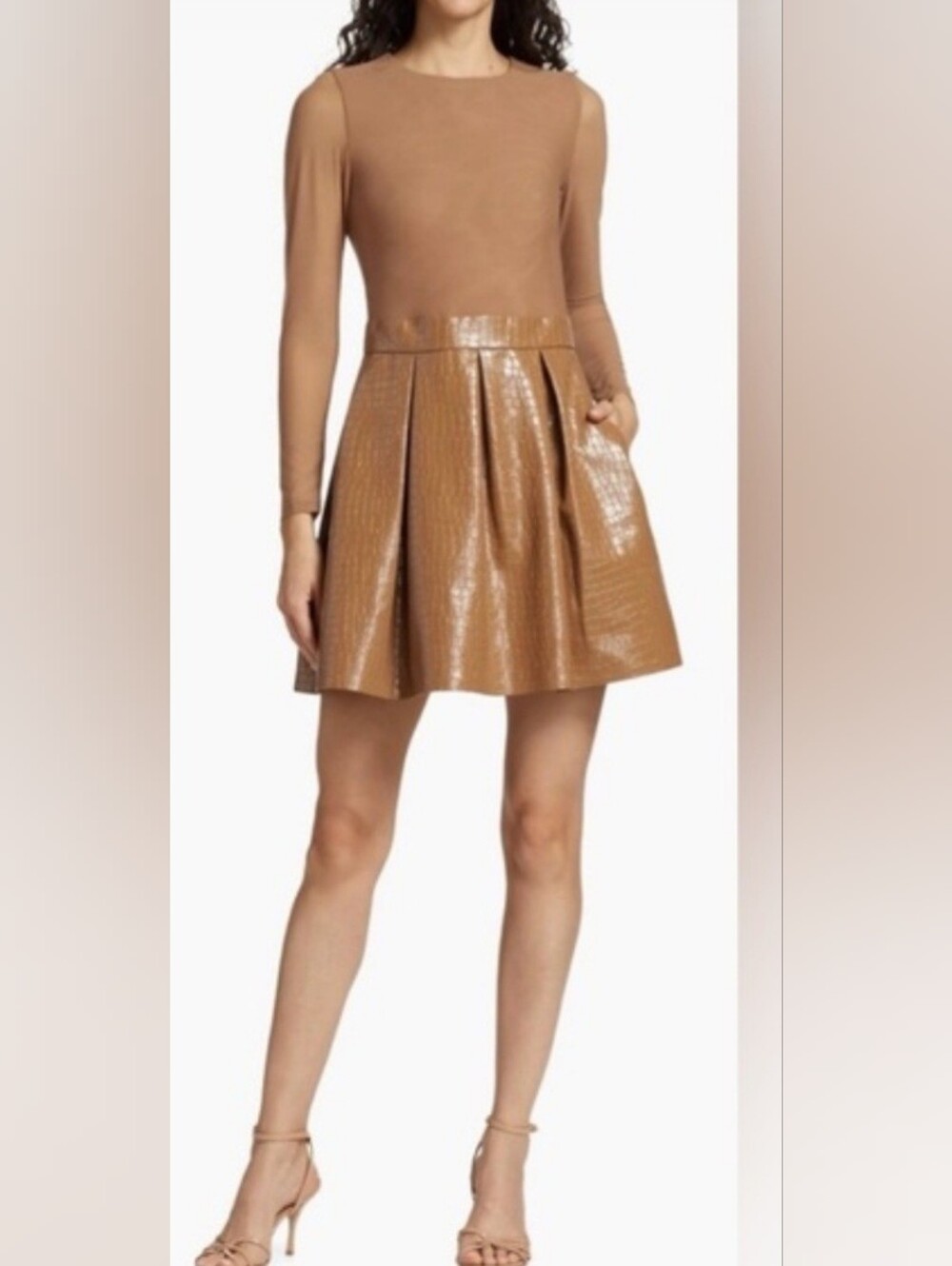 Alice + Olivia Chara Faux Leather Mini dress
